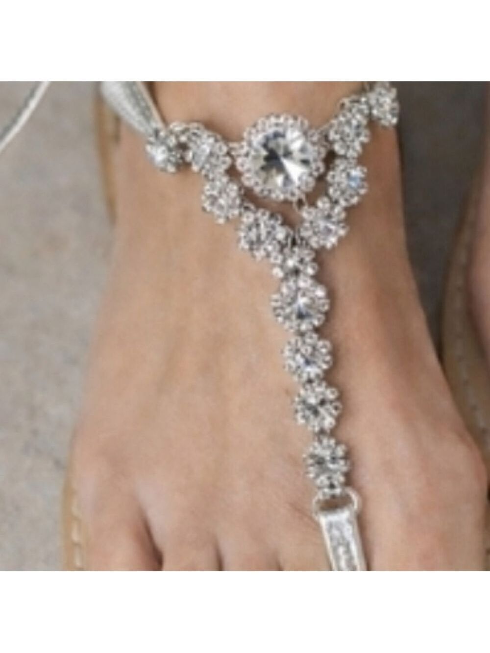 II Sandalo Caprese Crystal Luxury Silver Leather Sandals 36 US 6 Wedding Resort - Picture 5 of 5
